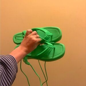 Vintage Y2K Green Platform Sandals